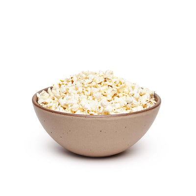 Popcorn Bowl in Morel filled with Popcorn
