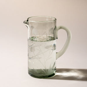 Etched Thistle Pitcher
