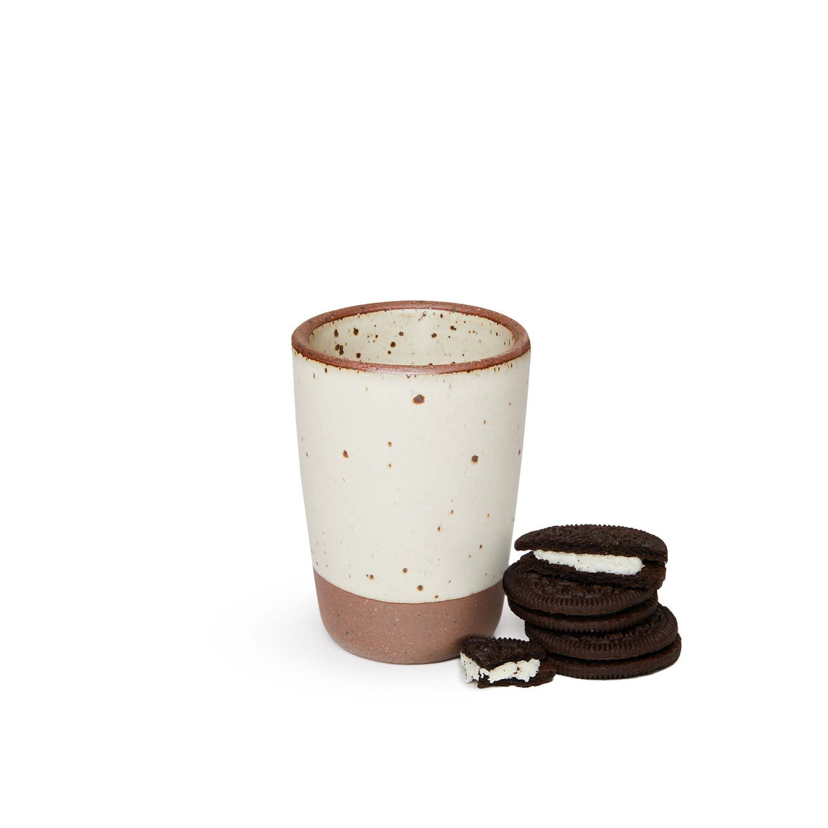 juice cup in panna cotta with cookies
